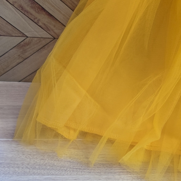 Girls Bright Yellow Ballet Mesh Tutu for Dance Halloween Costume Birthday Party - Picture 5 of 7